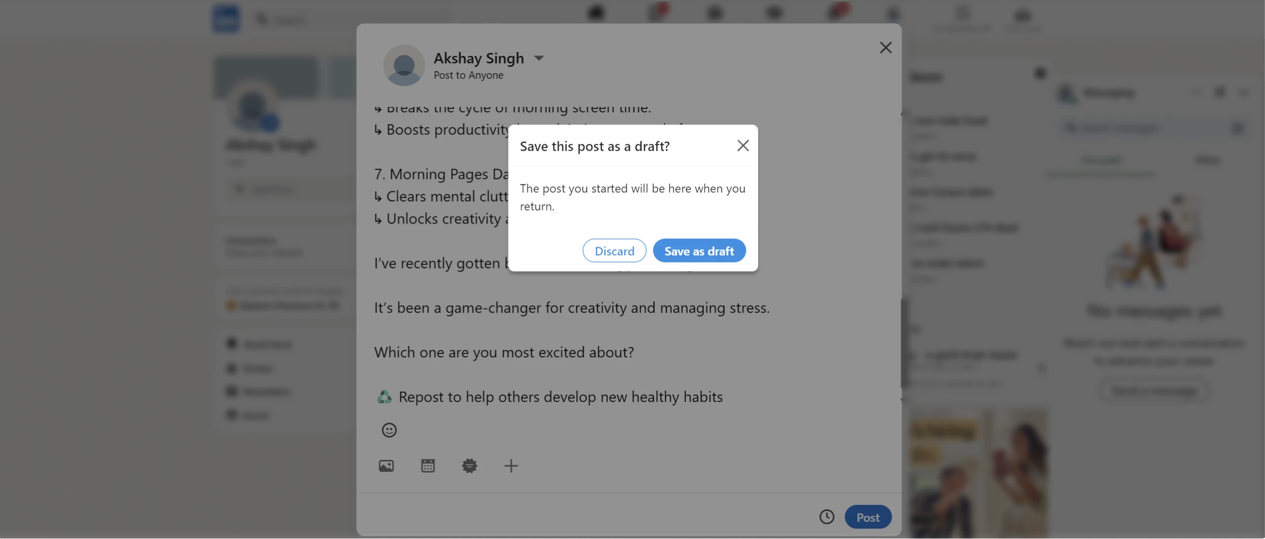 How To Go Viral On Linkedin | Save, Draft, Repeat: Linkedin’s Secret Features You’re Not Using 3 Save Draft Linkedin