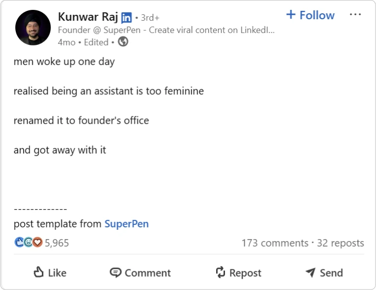 Tips To Write A Viral Linkedin Post (That Actually Works In 2025) 6 Kunwar Post 4