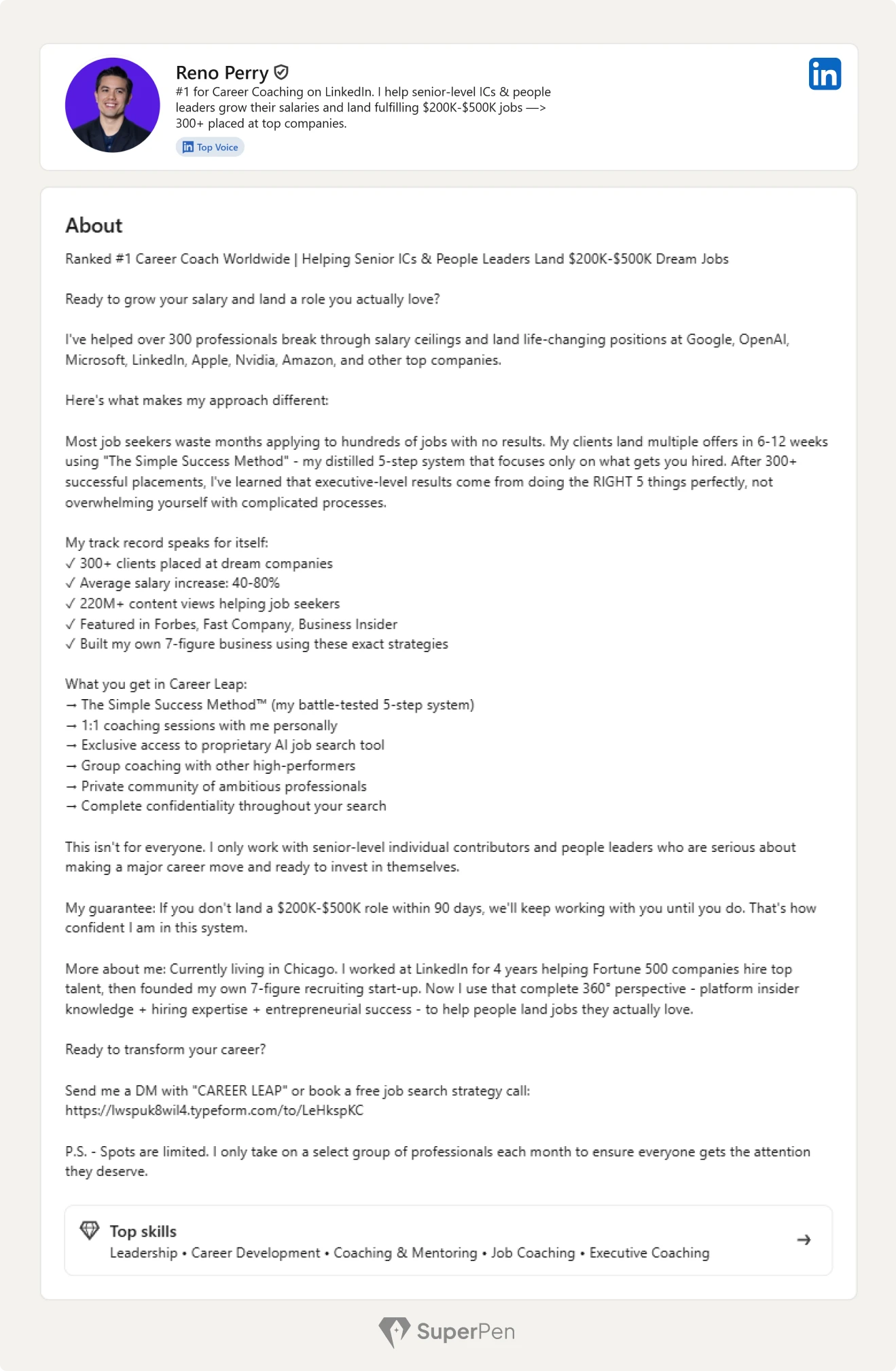 Magnetic Linkedin Profile Summary Examples To Attract Recruiters In 2025 4 Reno